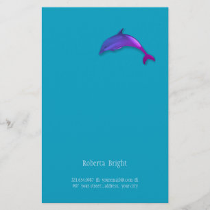Papeterie Dauphin graphique mignon dans le pourpre rose