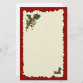 Papeterie de baies de houx de Noël (Devant / Derrière)