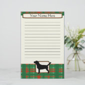 Papeterie de beagle de Noël de plaid (Debout devant)