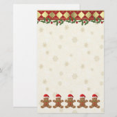 Papeterie de biscuits de père Noël de pain d'épice (Devant / Derrière)