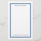 Papeterie de bordure bleu poussiéreux professionne (Devant)