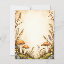 Papeterie de campagne Champignon et Fleur sauvage