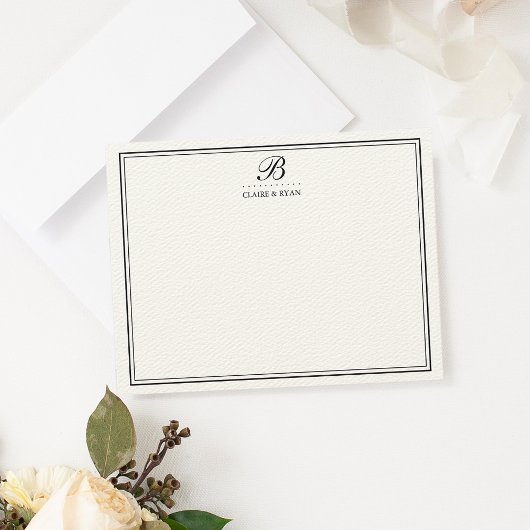 Papeterie de cartes de monogramme de mariage à écr