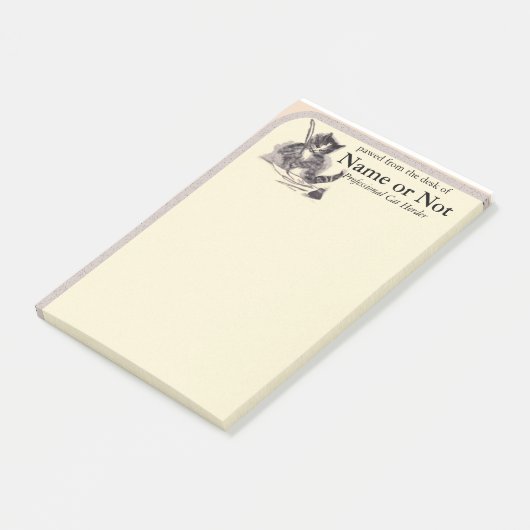 Papeterie de chat - grand post-it de taille (Incliné)