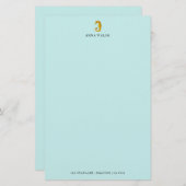 Papeterie de cheval de mer personnalisée (Devant / Derrière)