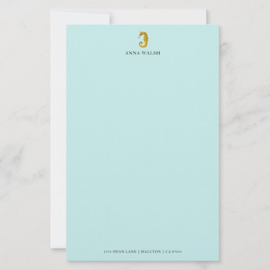 Papeterie de cheval de mer personnalisée (Devant)