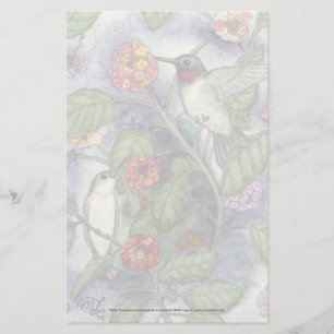 Papeterie "de colibris Throated rouges"