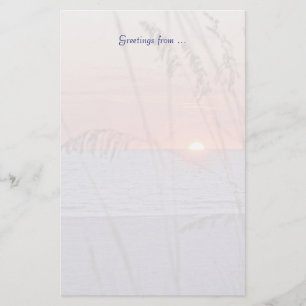 Papeterie de coucher du soleil d'île de trésor