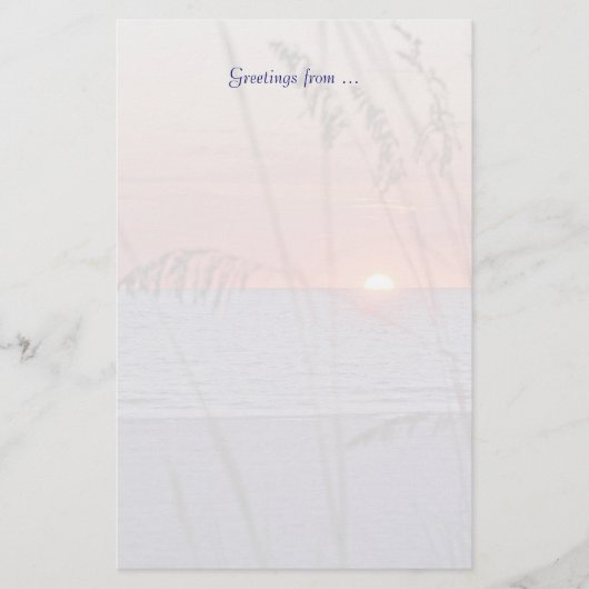 Papeterie de coucher du soleil d'île de trésor (Devant)