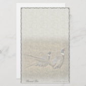 Papeterie de coutume de paires de faisan (Devant / Derrière)