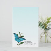 Papeterie de coutume d'Ombre de papillon de bleu (Debout devant)