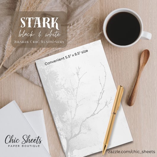 Papeterie de design shabby chic noir et blanc Star