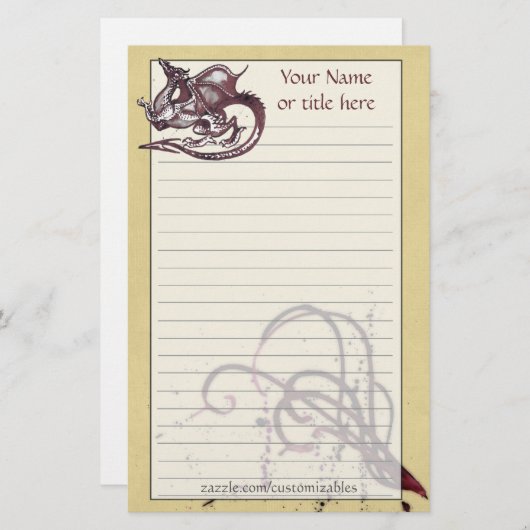 Papeterie de dragon (Devant / Derrière)