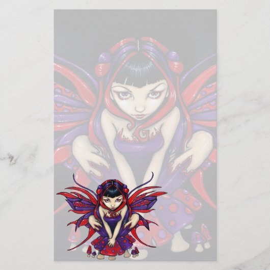 Papeterie "de fée de champignon de point de polka" (Devant)