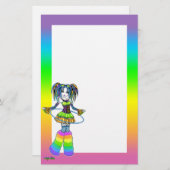 Papeterie de fée de Goth de Cyber d'arc-en-ciel de (Devant / Derrière)