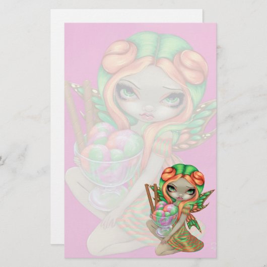 Papeterie "de fée de sorbet d'arc-en-ciel" (Devant / Derrière)