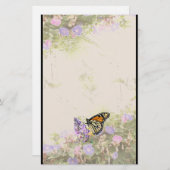 Papeterie de fleurs de papillon de monarque (Devant / Derrière)