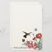 Papeterie de fleurs de papillon d'oiseau de (Devant / Derrière)