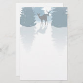 Papeterie de forêt de cerfs communs de silhouette (Devant / Derrière)