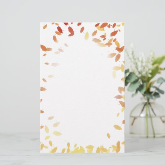 Papeterie de frontière de feuille d'automne (Debout devant)