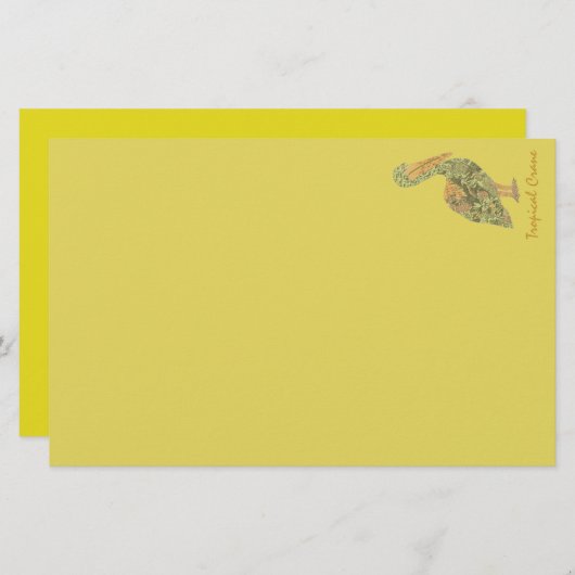 Papeterie de grue tropicale (Devant / Derrière)