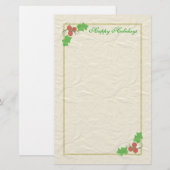 Papeterie de houx de Noël (Devant / Derrière)