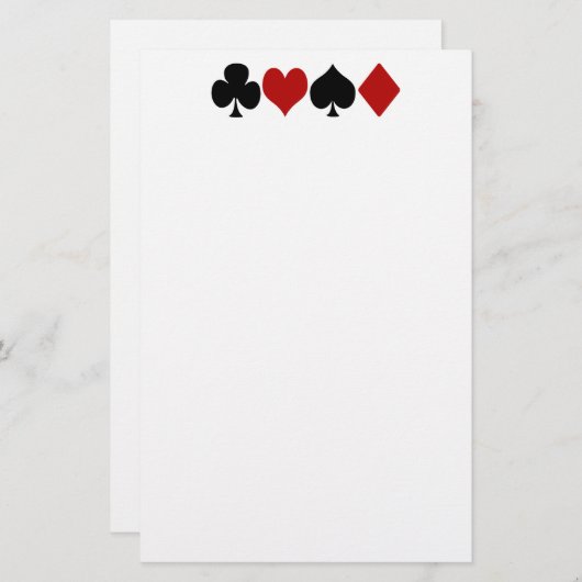 Papeterie de jeu de carte (Devant / Derrière)