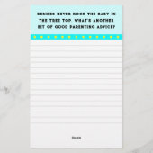 Papeterie de jeu pour Baby Shower (Dos)