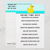 Papeterie de jeu pour Baby Shower (Devant / Derrière)