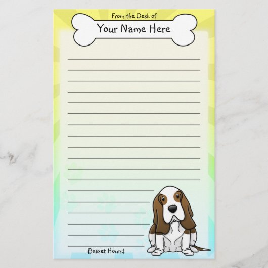 Papeterie de Kawaii Basset Hound (Devant)