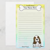 Papeterie de Kawaii Basset Hound (Devant / Derrière)
