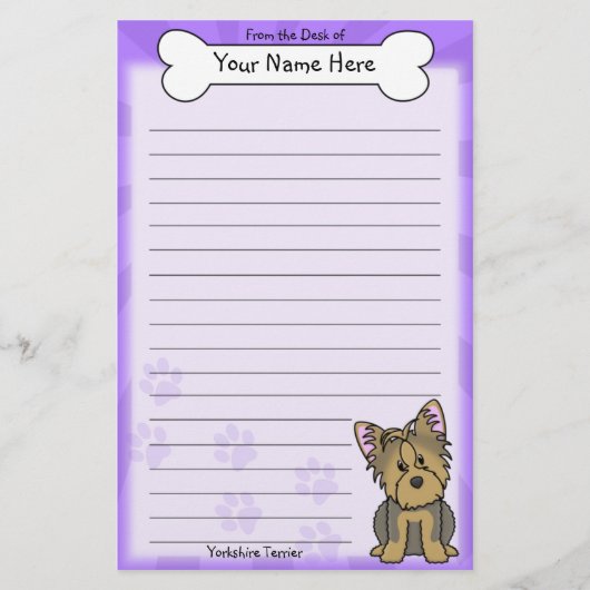 Papeterie de Kawaii Yorkshire Terrier (Devant)