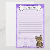 Papeterie de Kawaii Yorkshire Terrier (Devant / Derrière)