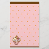 Papeterie de la boulangerie de cupcake rose marron (Devant)