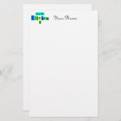 Papeterie De la cuisine de Retro Blues Custom Stationery (Devant / Derrière)