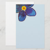 Papeterie de la Fleur Bleue en Fleur de Printemps (Devant / Derrière)