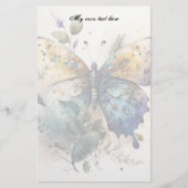 Papeterie de lettres de papillons à l'aquarelle (Devant)