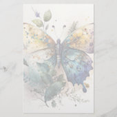 Papeterie de lettres de papillons à l'aquarelle (Dos)