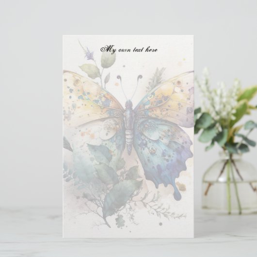Papeterie de lettres de papillons à l'aquarelle (Debout devant)