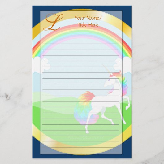 Papeterie de licorne d'arc-en-ciel (Devant)