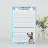 Papeterie de Malinois de Belge de Kawaii (Debout devant)