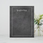 Papeterie de mariage à tableau noir avec bordure (Debout devant)