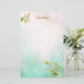 Papeterie de mariage bleu sarcelle floral notes bl (Debout devant)