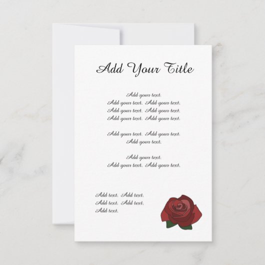 Papeterie de mariage simple rose rouge Invitation (Devant)