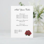 Papeterie de mariage simple rose rouge Invitation (Debout devant)