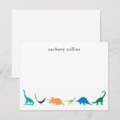 Papeterie de Merci Preppy Dinosaur personnalisée (Devant / Derrière)