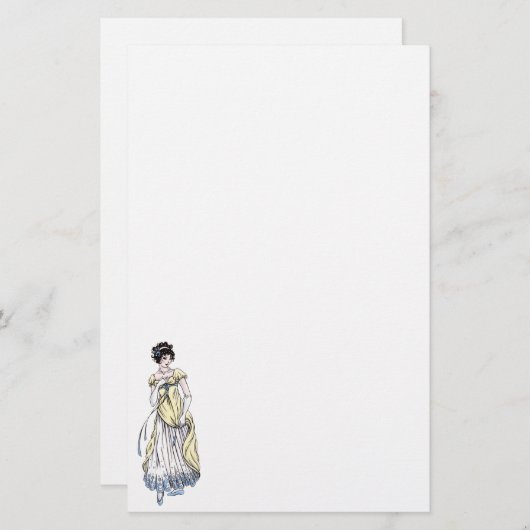 Papeterie de mode Régence - Dame #1 (Devant / Derrière)