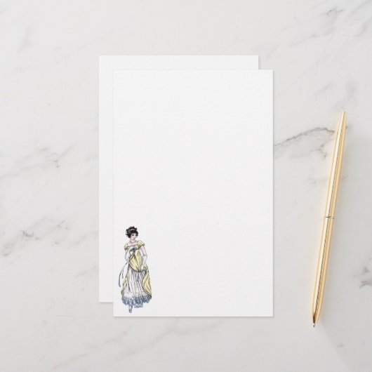 Papeterie de mode Régence - Dame #1 (Devant/Arrière en situation)