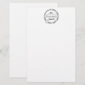 Papeterie de monogramme de nom de famille Couronne (Devant / Derrière)