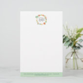 Papeterie de monogramme Floral doux (Debout devant)